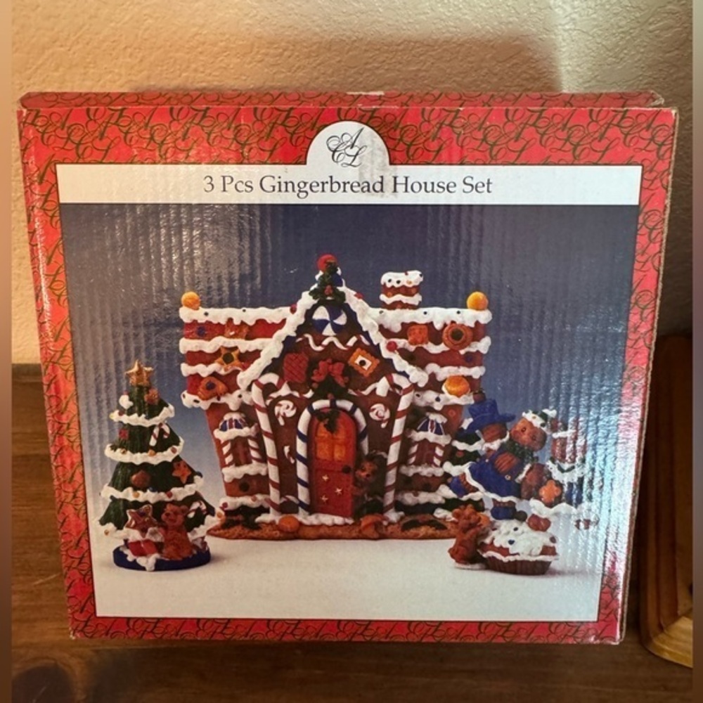 Vintage 3PC Gingerbread house set